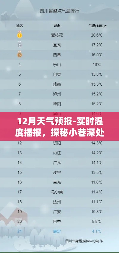 12月天气预报下的特色小店奇遇记,实时温度播报与小巷深处的暖意之源探索