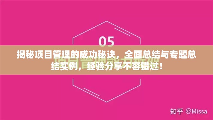 揭秘项目管理的成功秘诀,全面总结与专题总结实例,经验分享不容错过!