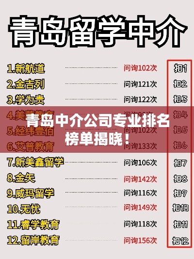 青岛中介公司专业排名榜单揭晓!