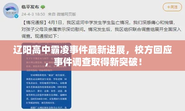辽阳高中霸凌事件最新进展，校方回应，事件调查取得新突破！
